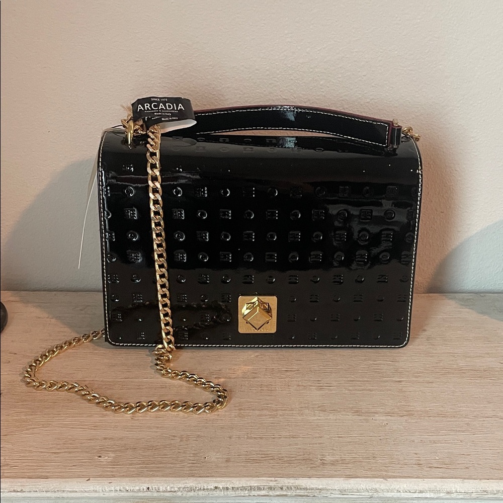 Arcadia Luxury Black and Gold Designer Shoulder or Crossbody Bag - Picture 4 of 13